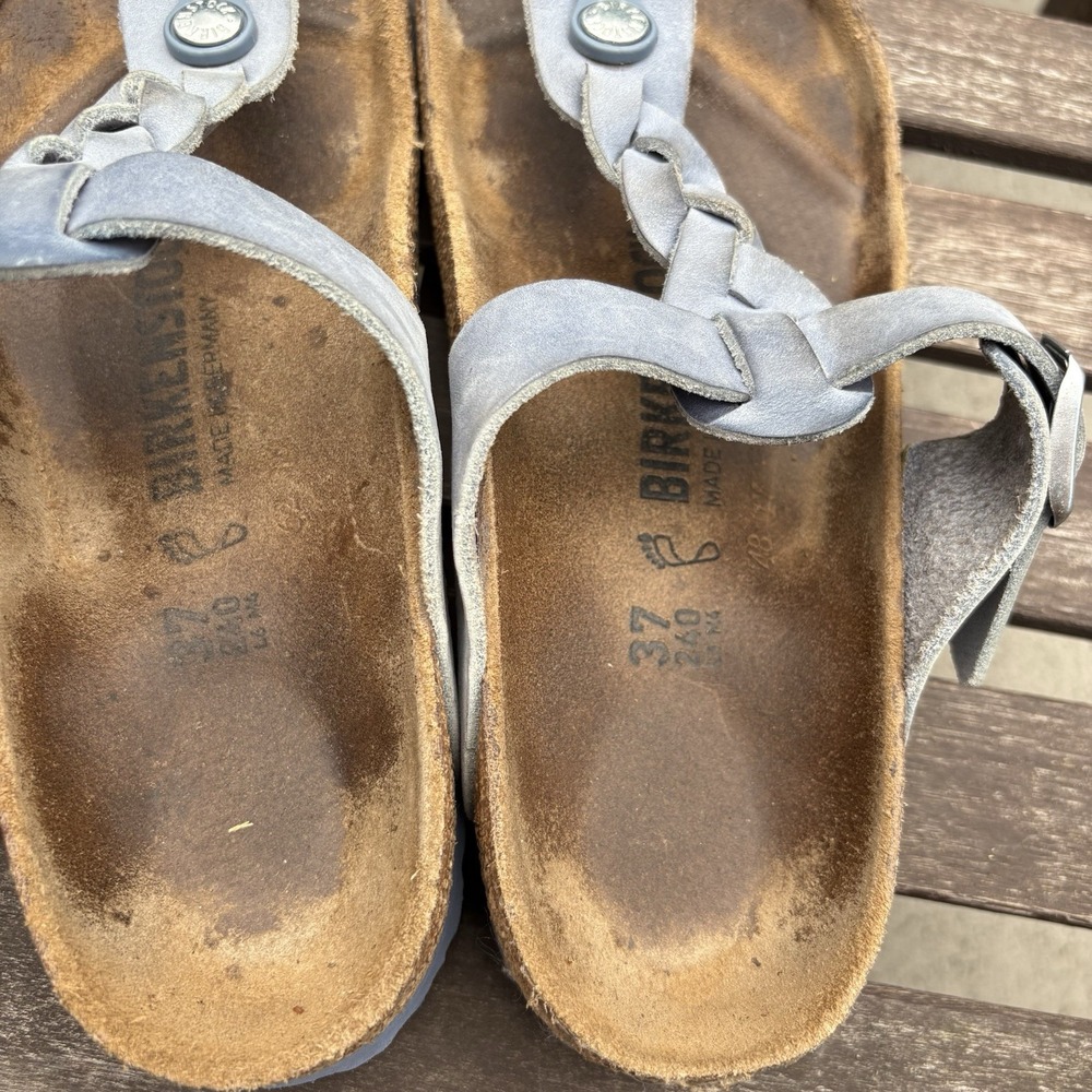 BIRKENSTOCK Womens Dusty Blue Gizeh Braided Slide Sandal Thong Size EU 37 / US 6 - Picture 11 of 16